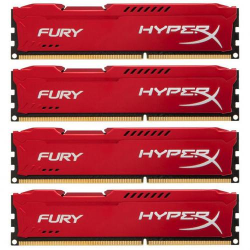 Память оперативная KINGSTON 32GB 2933MHz DDR4 CL17 DIMM (Kit of 4) 1Rx8 HyperX FURY Red