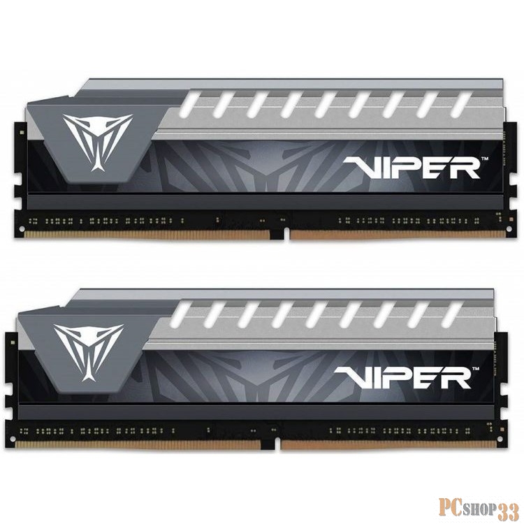 Память DDR4 8GB 2x4GB (pc-21300) 2666MHz Patriot Viper4 Elite Grey Logo CL16 RTL PVE48G266C6KGY
