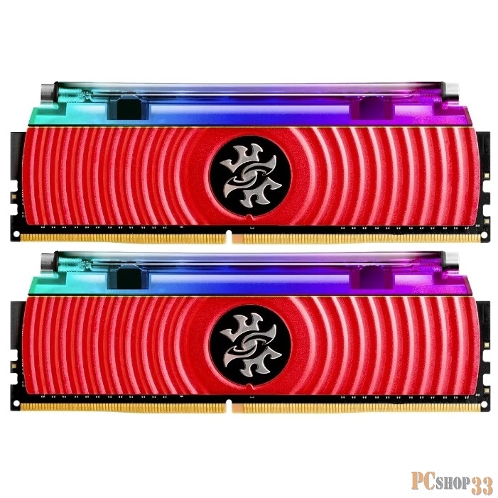 Оперативная память 16GB ADATA DDR4 3600 DIMM XPG D80 Red Gaming Memory AX4U360038G17-DR80 Non-ECC, CL17, 1.35V, RGB, XPG RGB Sync, Kit (2x8GB), RTL
