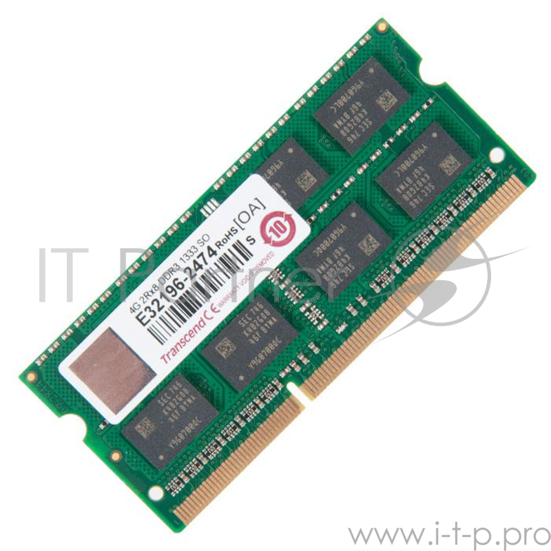 Модуль памяти DDR3-1333MHz SODIMM CL9 4Gb Transcend (TS512MSK64V3N)