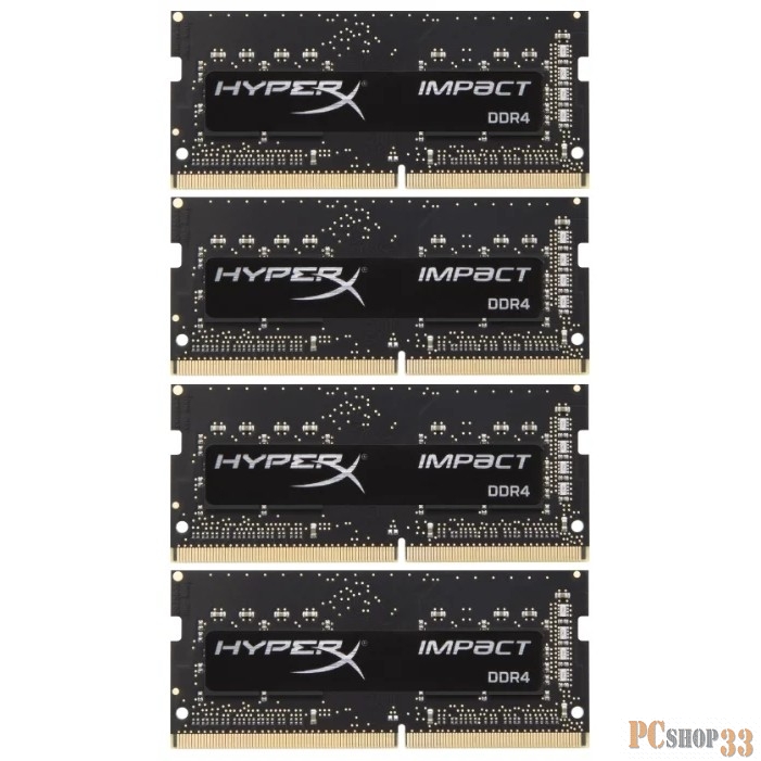 Модуль памяти 32GB Kingston DDR4 2400 SO DIMM HyperX Impact Black HX424S15IB2K4/32 Non-ECC, CL15, 1.2V, Kit (4x8GB), Retail