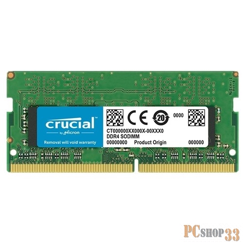 Модули памяти Crucial DRAM 8GB DDR4 2666 MT/s (PC4-21300) CL19 SR x8 Unbuffered SODIMM 260pin , EAN:649528780065