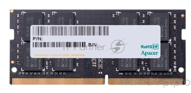 Модуль памяти 16GB Apacer DDR4 2400 SO DIMM ES.16G2T.GFH Non-ECC, CL17, 1.2V, AS16GGB24CEYBGH, RTL