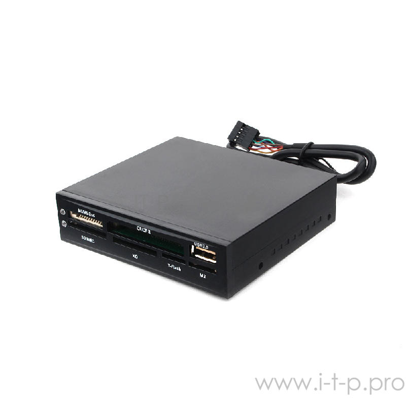 Устройство считывания 3.5 Gembird FDI2-ALLIN1-02-B , черный, USB2.0+6 разъемов для карт памяти (SD/SDHC, T-Flash, XD, MS, M2, CF), коробка