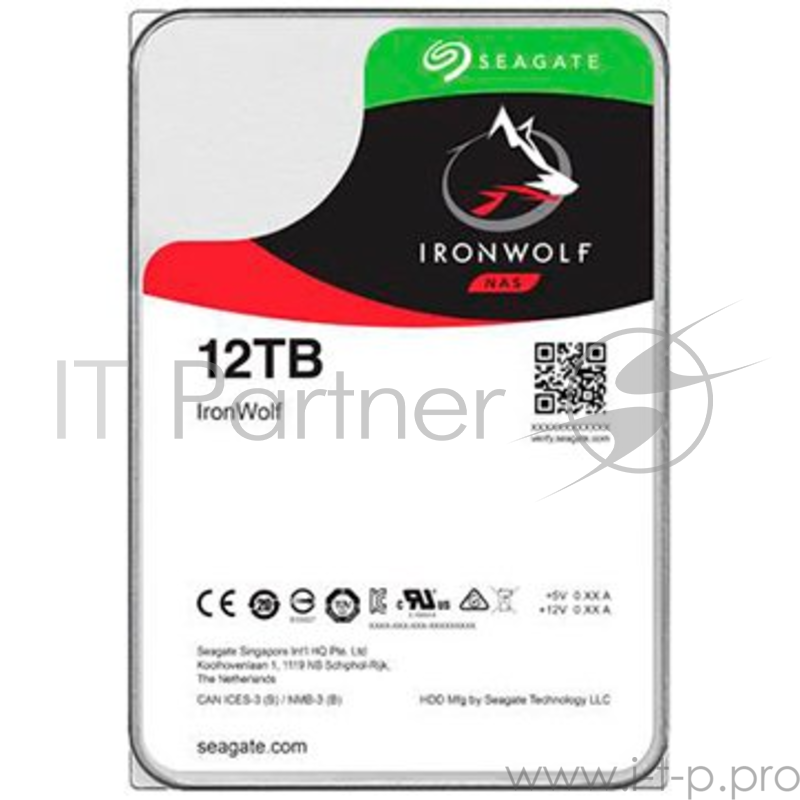 Жесткий диск Seagate Original SATA-III 12Tb ST12000VN0007 Ironwolf (7200rpm) 256Mb 3.5