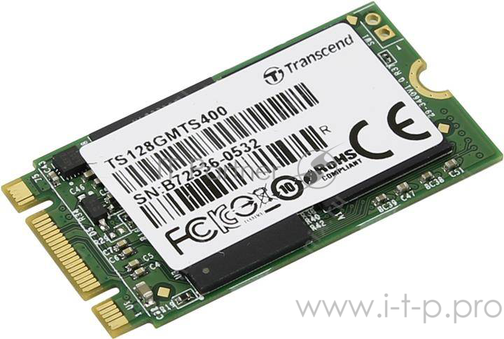 Твердотельный диск 128GB Transcend MTS400, M.2