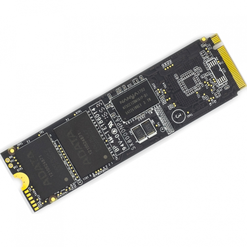 Накопитель SSD AData M.2 2280 512GB ADATA XPG SX8000 Client SSD ASX8000NPC-512GM-C PCIe Gen3x4 with NVMe, 2500/1100, IOPS 140/150K, MTBF 2M, 3D MLC, 512MB, 320TBW, NVMe 1.2, Heat Sink, Retail
