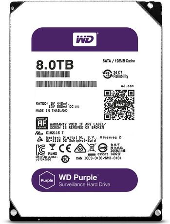 Накопитель на жестком магнитном диске WD Жесткий диск WD Purple WD81PURZ 8ТБ 3,5