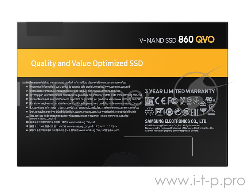 Накопитель SSD Samsung SATA III 1Tb MZ-76Q1T0BW 860 QVO 2.5