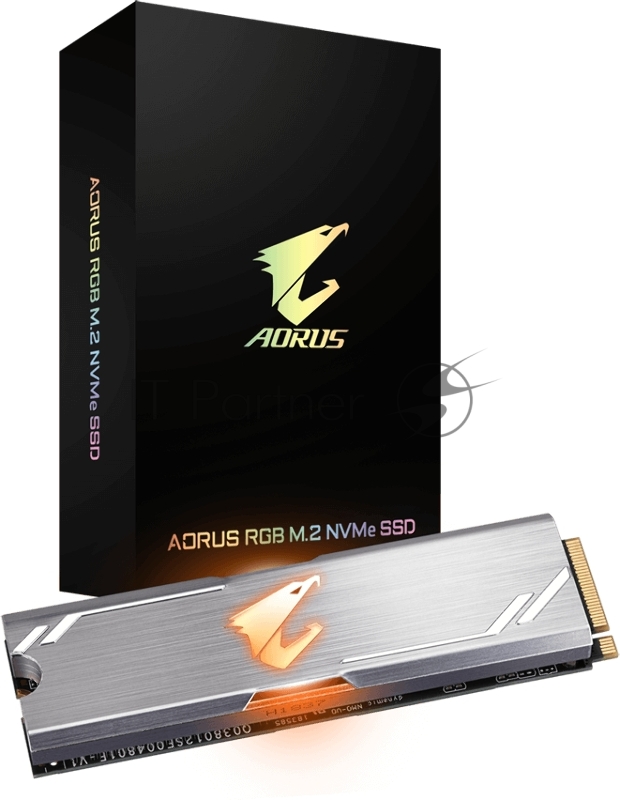 M.2 2280 512GB Gigabyte AORUS RGB Client SSD GP-ASM2NE2512GTTDR PCIe Gen3x4 with NVMe, 3480/2000, IOPS 360/440K, MTBF 1.8M, 3D TLC, 512MB, 800TBW, NVMe 1.3, RTL