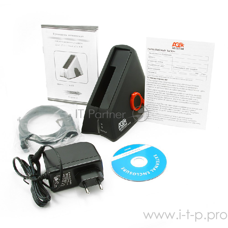 Док-станция для HDD AgeStar 3UBT SATA II пластик черный 1