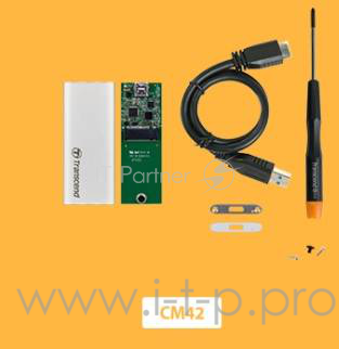 Комплект с корпусом для установки SSD Transcend TS-CM42S, M.2, USB 3.1, Enclosure Kit, Серебристый