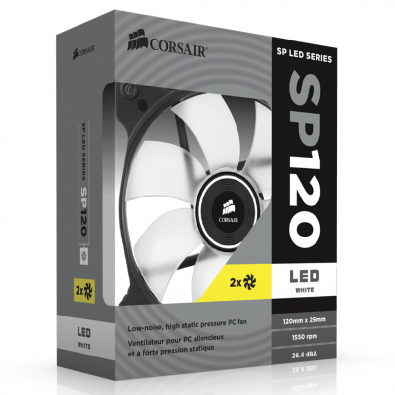 Куллер CO-9050016-WLED (Twin Pack) AF120 LED White Quiet Edition High Airflow Fan 120mm RTL {10}