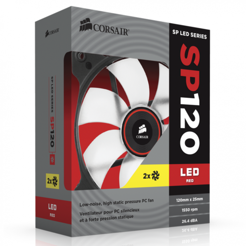 Куллер CO-9050016-RLED (Twin Pack) AF120 LED Red Quiet Edition High Airflow Fan 120mm RTL {10}