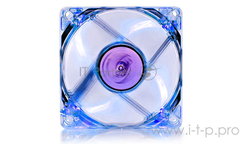 Вентилятор DEEPCOOL Xfan 80L 80x80x25мм (135шт./кор, пит. от мат.платы и БП, прозрачный, синяя подсветка , 1800об/мин) Retail blister