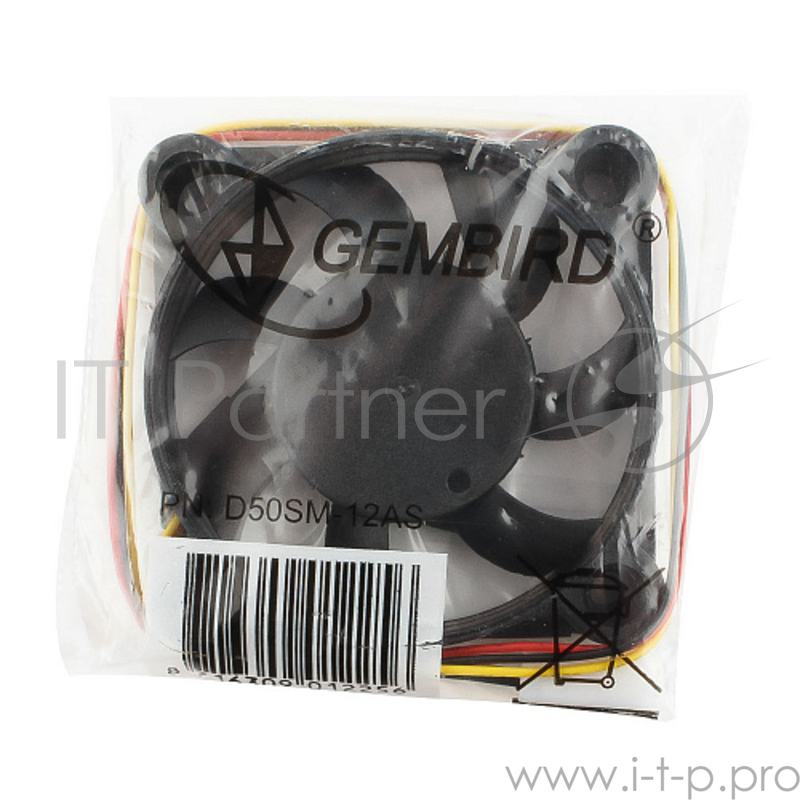 Вентилятор Gembird, 50x50x10, втулка, 3 pin, провод 25 см