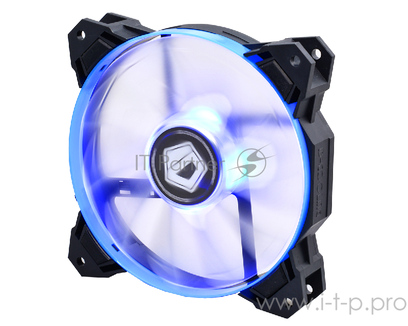 Вентилятор ID-COOLING SF-12025-B 120x120x25мм (80шт./кор, PWM, Low Noise, резиновые углы, Blue LED & Ring, 700-1500об/мин) BOX