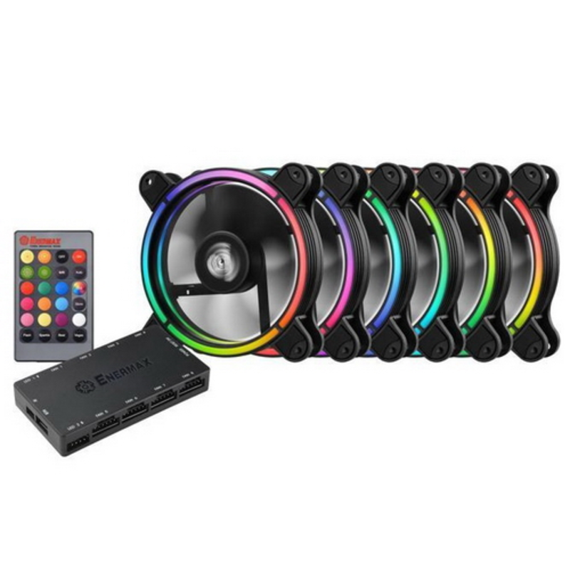 Система охлаждения для корпуса UCTBRGB12-BP6 FAN 120mm, комплект из 6 шт, RGB, 500-1500rpm, 13.71-47,53CFM, 14-22dBA, RTL