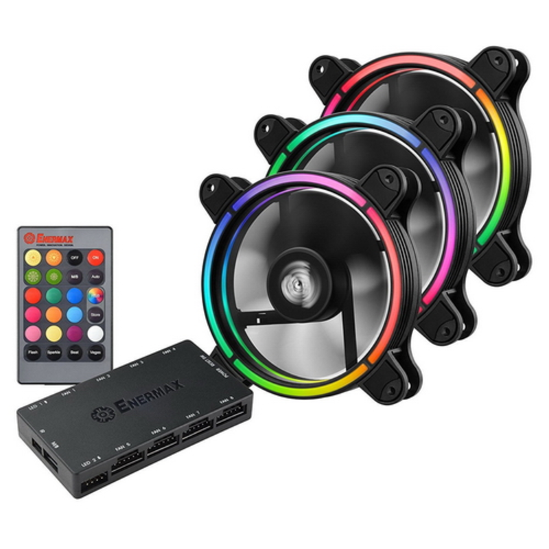 Система охлаждения для корпуса UCTBRGB12-BP3 FAN 120mm, комплект из 3 шт, RGB, 500-1500rpm, 13.71-47,53CFM, 14-22dBA, RTL