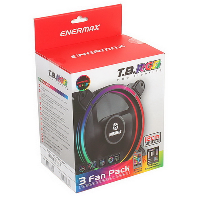 Система охлаждения для корпуса UCTBRGB12-BP3 FAN 120mm, комплект из 3 шт, RGB, 500-1500rpm, 13.71-47,53CFM, 14-22dBA, RTL