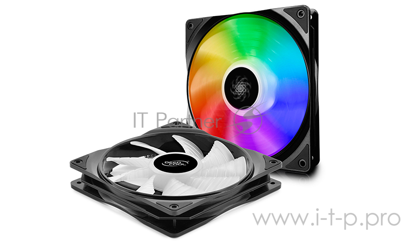 Вентилятор DEEPCOOL CF140 (2 IN 1) RGB 140x140x26мм (12шт./кор, 2xCF140, PWM, пит. от мат.платы и БП, RGB подсветка, 500-1200об/мин) Retail