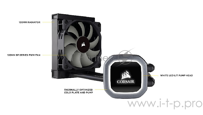 Жидкое охлаждение Hydro Series™ H60 CW-9060036-WW 120mm Liquid CPU Cooler, RTL {12}