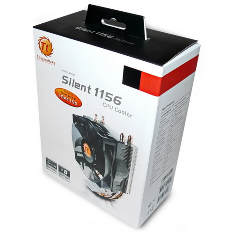 Вентилятор CL-P0552, Silent 1156, INTEL S1156, HeatPipes - 2x diam 8MM, FAN- 90MM (800-1700rpm, Noise Level-22dBA, Air Flow-36.2 CFM, Connector-4pin, RTL {8}