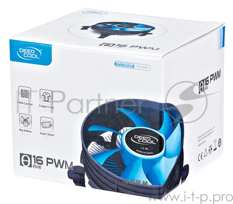 Вентилятор Cooler Deepcool THETA 16 PWM {Soc-1150/1155/1156, 4pin, 18-26dB, Al+Cu, 95W, 401g, клипсы}