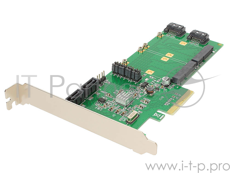 Контроллер PCI-E 2.0 to 4 port SATA3 (6Gb/s) + 2 порта mSATA, RAID (0, 1, 10, JBOD), Hyper Duo,чип Marvell 88SE9230, FG-EST14A-1-BU01, Espada