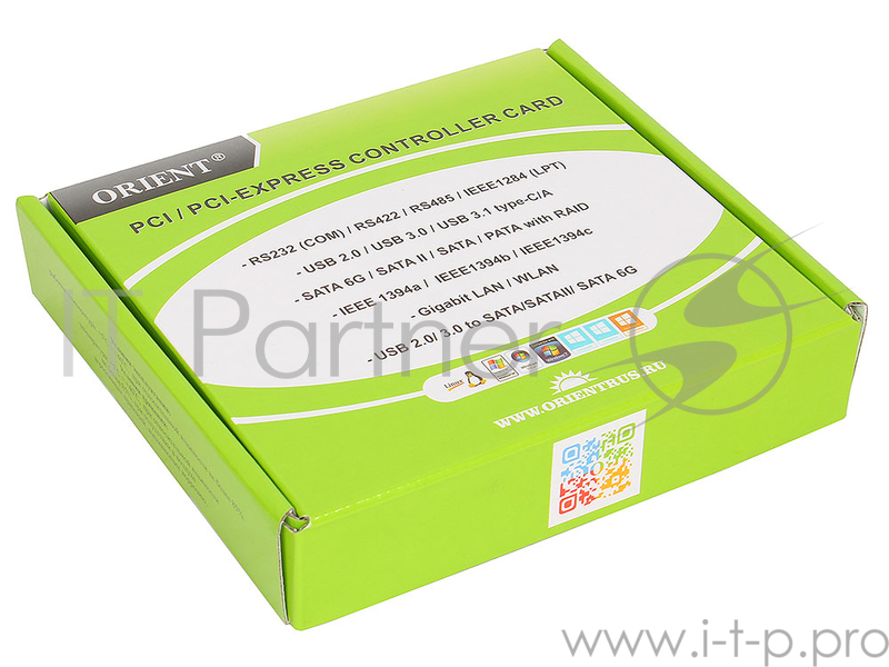 Контроллер Orient NC-3U2PE (PCI-E, 2 Port USB 3.0, доп разъём питания, NEC UPD720200) Ret