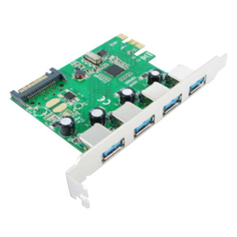 Периферия PCI-Express USB 3.0 Card, 4xUSB 3.0 External ports, with IDE 4-pin Power connector (EU306B-2-BU01) OEM {50}