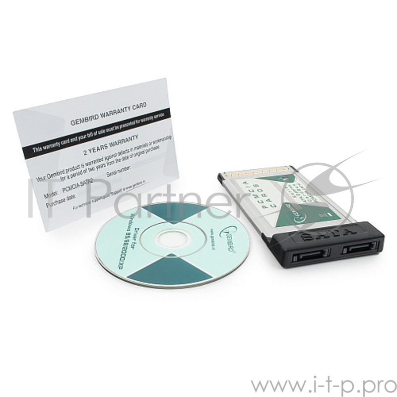 Контроллер Gembird CardBus PCMCIA на 2 SATA порта