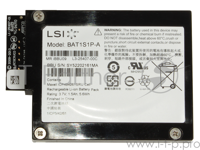 Опция к серверу Lsi Батарея LSIiBBU09 (LSI00279) Аккумулятор для серий SAS9265, 9266, 9270, 9271, 9285, 9286.