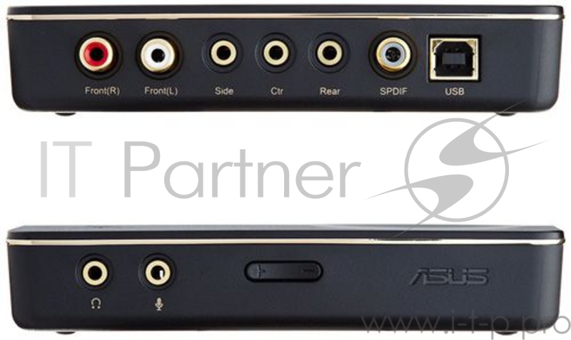Внешняя звуковая карта ASUS USB 7.1 audio card Hi-Fi (USB2.0, 4x3.5+2xRCA+1xS/PDIF, Black)
