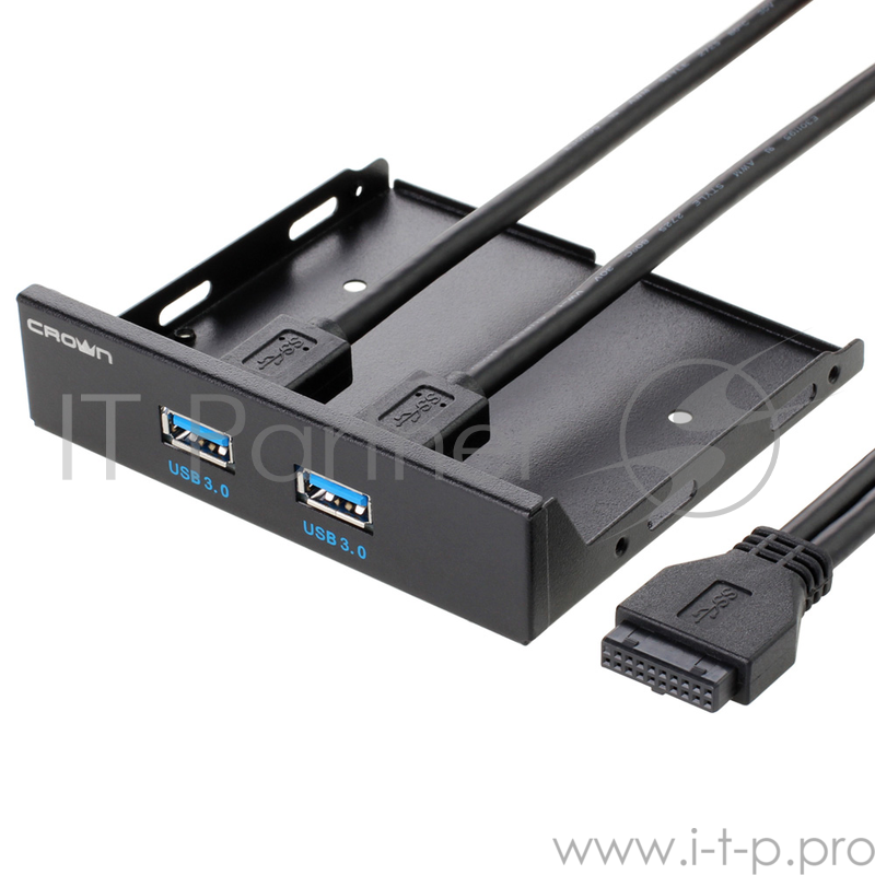 Панель CMU3-21 с двумя портами USB 3.0 в слот 3.5 компьютерного корпуса. (Два интерфейса USB 3.0 тип АМатериал панели: металлКоннектор 20pin для материнской платыДлина кабеля 0,8мДиаметр кабеля 6ммМатериал провода: медь 24+28AWGПозолоченные контакты.