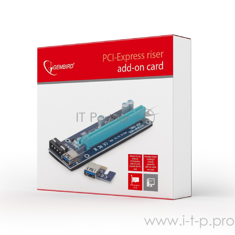Контроллер Gembird RC-PCIEX-01, райзер-карта расширения PCI-Express интерфейса