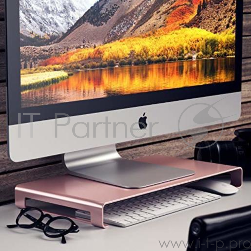 Подставка для монитора Satechi Aluminum Stand. Материал алюминий. Цвет розовое золото.