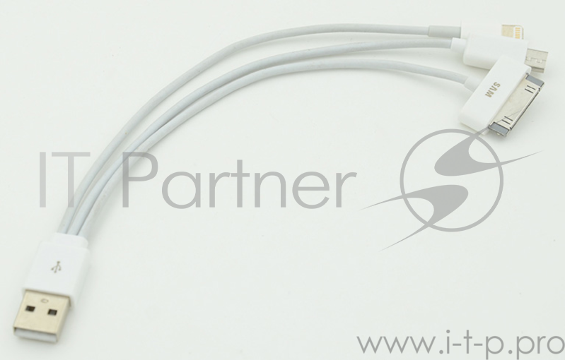 Кабель 4-in-1 USB-microUSB/Lightning/30-pin( белый для Apple iPhone для Apple iPad