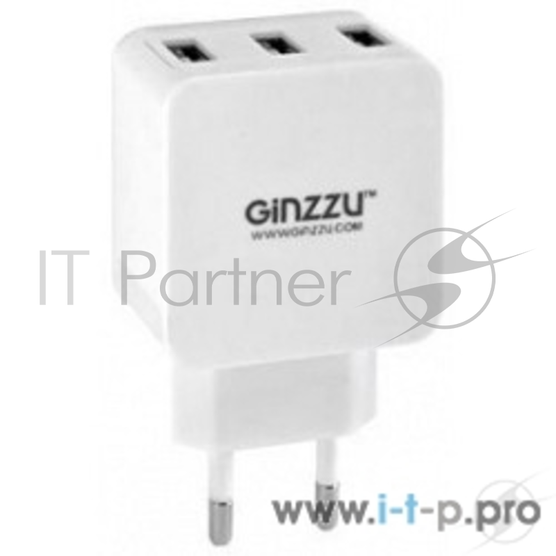 Сетевое зарядное устройство GINZZU GA-3315UW, 3.1A, белый