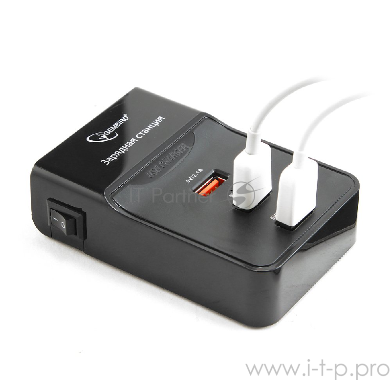 Адаптер питания Gembird MP3A-PC-01 220V-5V USB 3 порта, 3A суммарно