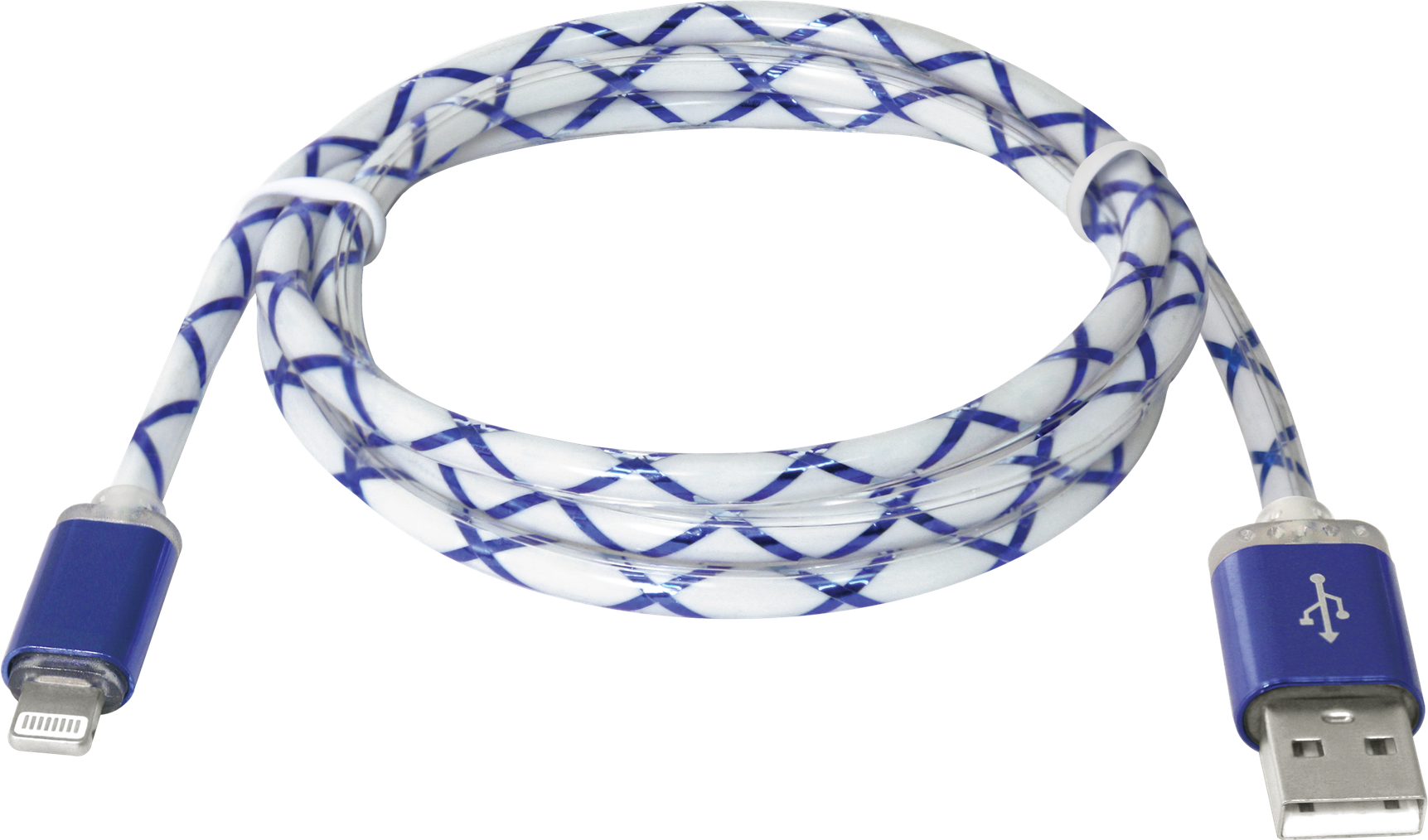 Кабель Defender USB кабель ACH03-03LT голубой, LED, USB-Lightning 1м (87551)