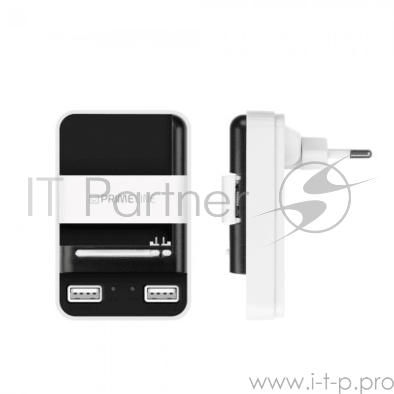 Зарядное устройство Deppa Универсальное CЗУ для АКБ, 1A, 2 USB, белый/черный, Prime Line