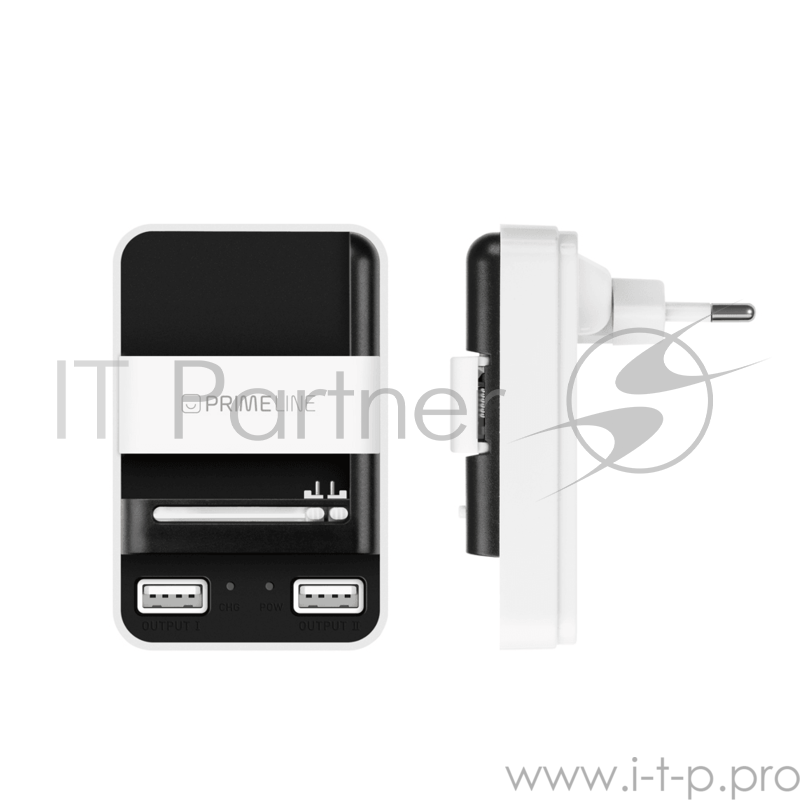 Зарядное устройство Deppa Универсальное CЗУ для АКБ, 1A, 2 USB, белый/черный, Prime Line