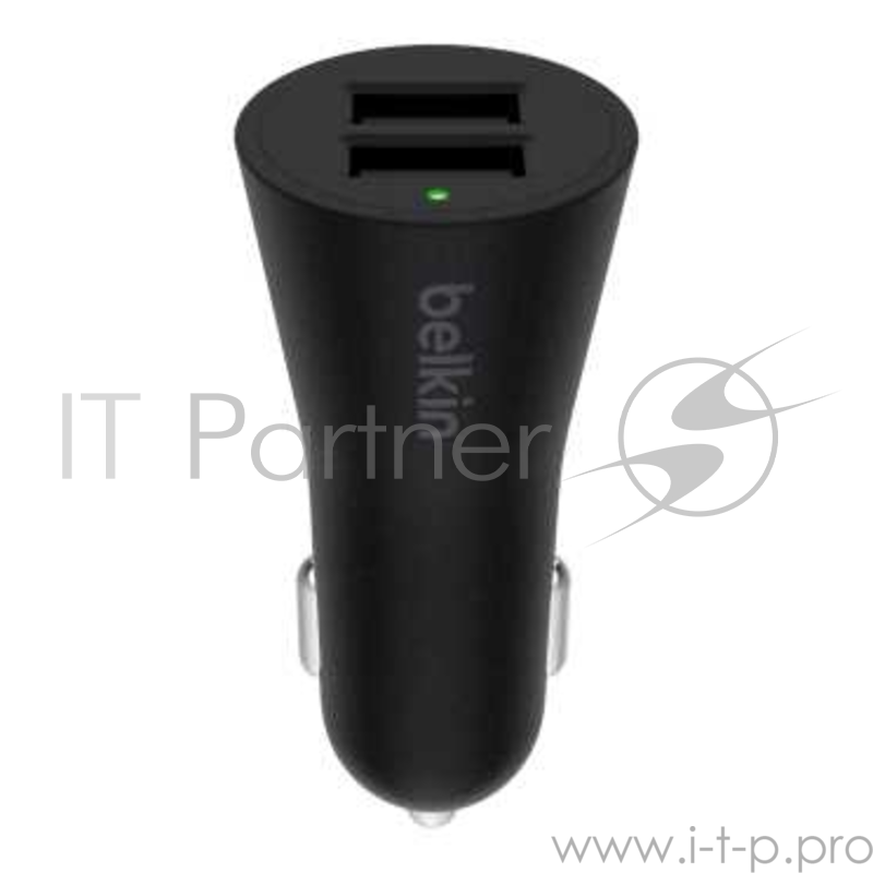 Зарядное устройство Belkin Dual 2.4A Car Charger + LTG, Black