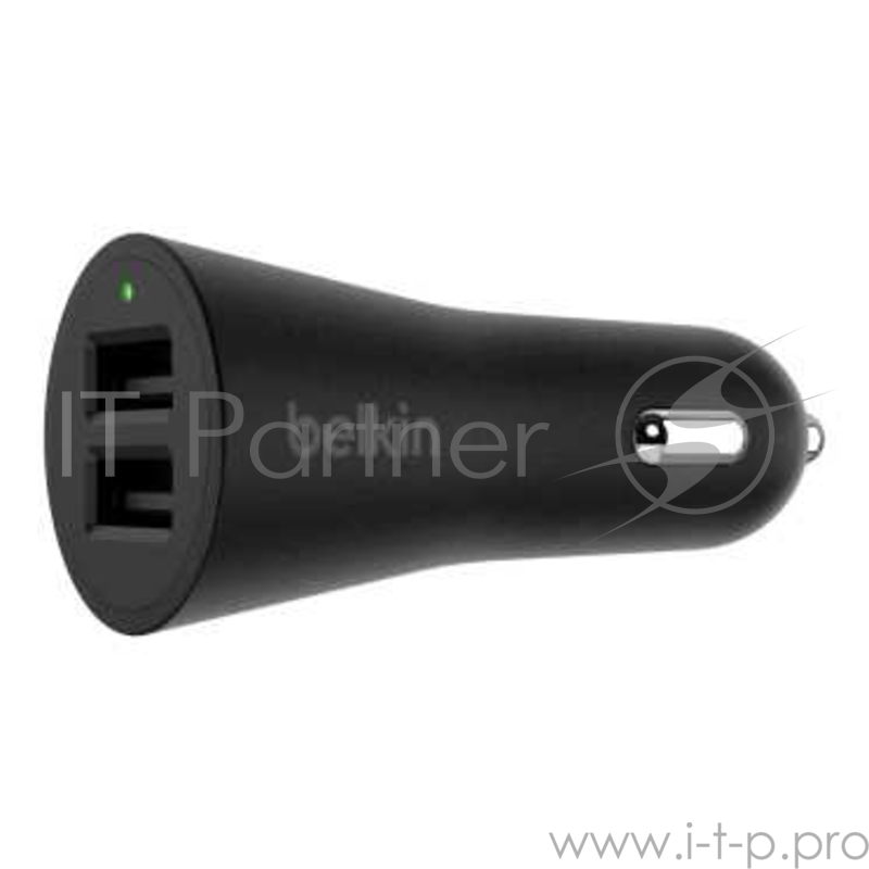 Зарядное устройство Belkin Dual 2.4A Car Charger + LTG, Black