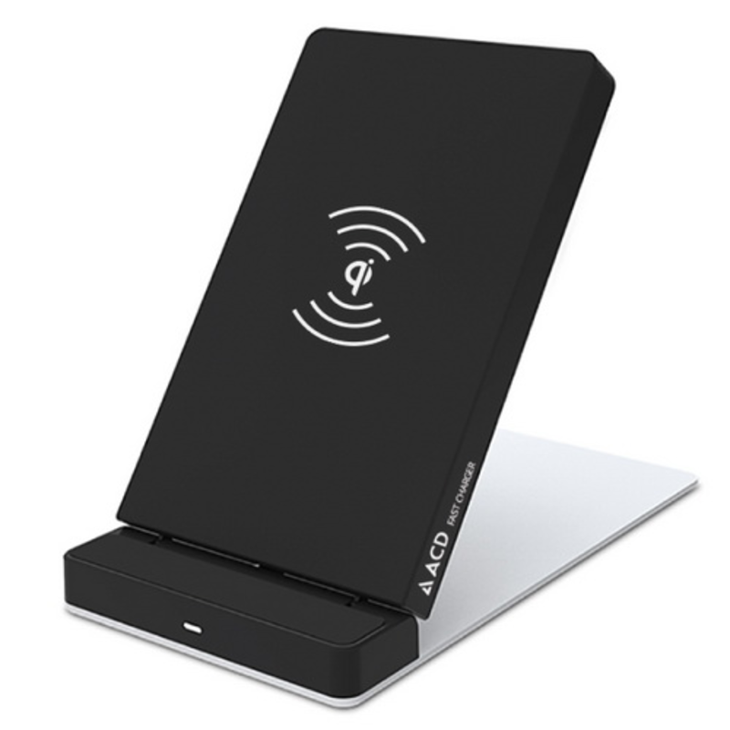 Беспроводное зарядное устройство (ACD-W102Q-F1B) 10Вт, беспроводная Qi, 2-катушки с QC, 5В/2А ~ 9В/1,8А RTL