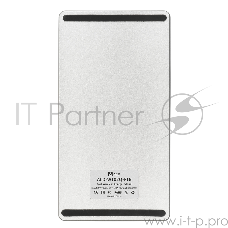 Беспроводное зарядное устройство (ACD-W102Q-F1B) 10Вт, беспроводная Qi, 2-катушки с QC, 5В/2А ~ 9В/1,8А RTL