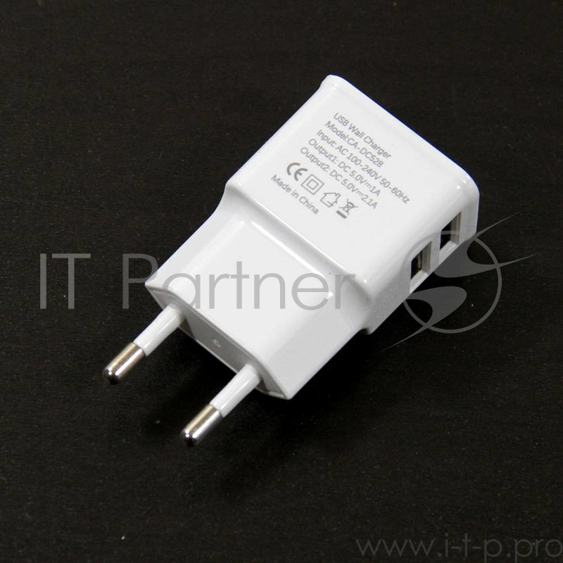 Зарядное устройство AC (EU Plug 100-220V) --> USBx2 Port (Out.: DC5V, 2,1A/1.0A) VCOM <DC528>