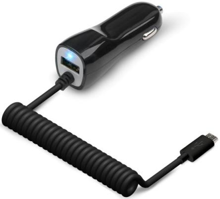 Универсальное зарядное устройство от прикуривателя 12В-24В UC-C17 (1 USB-порт, 2.1А, встроенный кабель USB Type-C) Цвет - чёрный