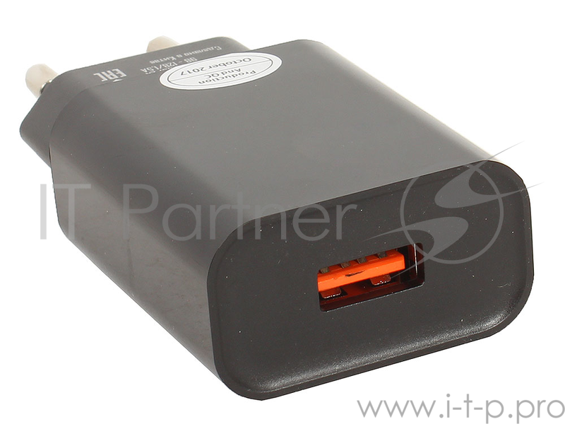 Универсальное зарядное устройство от сети 220В UC-Z21 с поддержкой стандарта быстрой зарядки QC 3.0 (1 USB-порт, до 3.0А) Цвет - чёрный